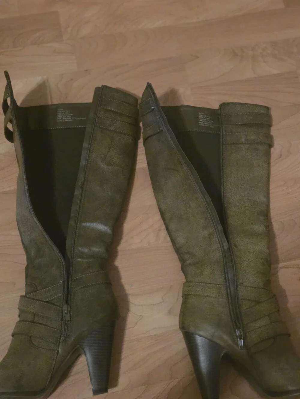 JustFab Olive Over-the-Knee Buckle Boots
